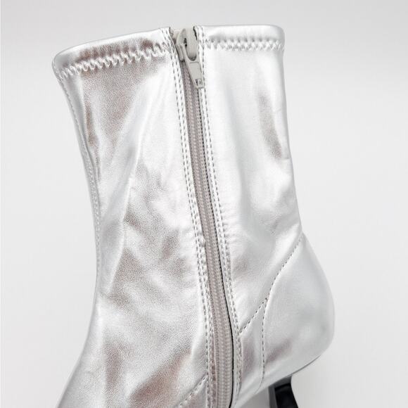 Abound Erinn Pointed Toe Heel Boot Women's Silver Metallic Size US7.5M EU38 - Picture 14 of 14